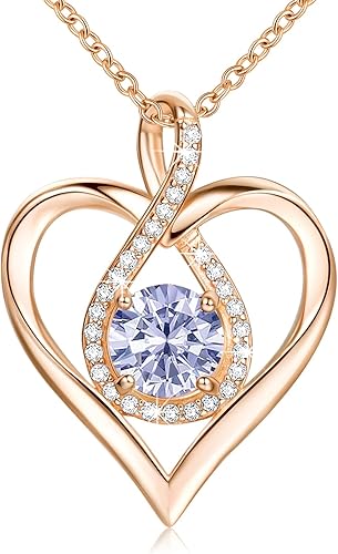 Billie Bijoux Collares de plata de ley 925 para mujer, colgante de corazón infinito con diamantes de amor, regalo para el día de la madre, para