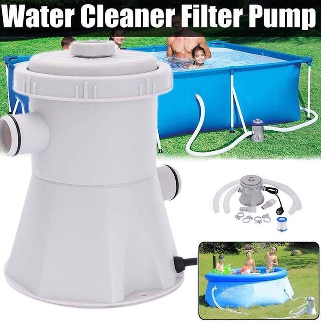 Above Ground Pool Filter Pump, Electric Water Pump, 300 Gallon Cartridge Pool Filter Pump System Kit Cleaning Tool
