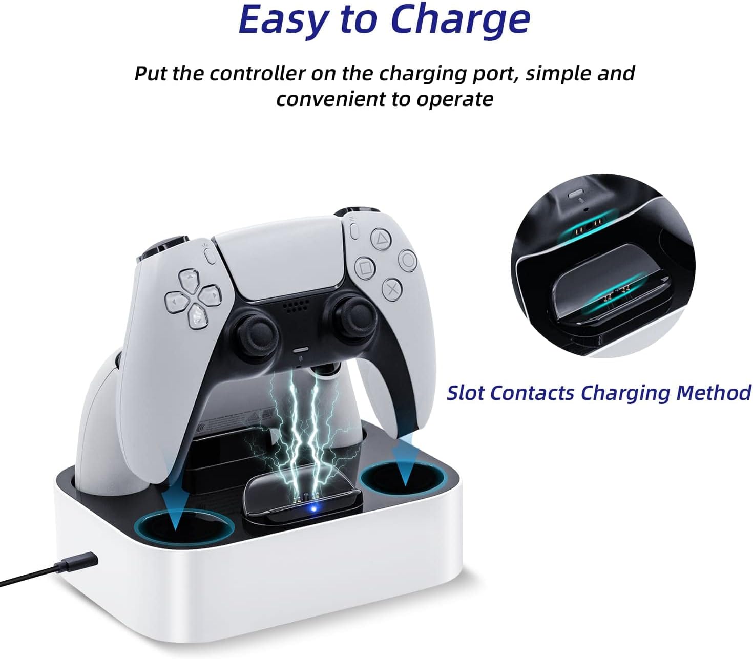 Mcbazel PS5 Controller Charging Station,Fast Charger Dock for PlayStation 5 DualSense Controller Charging Docking Station with LED Light Indicators/Fast Charging/Tri-protection/Dual Chargers 3 61MN3Ys qoL. AC SL1500