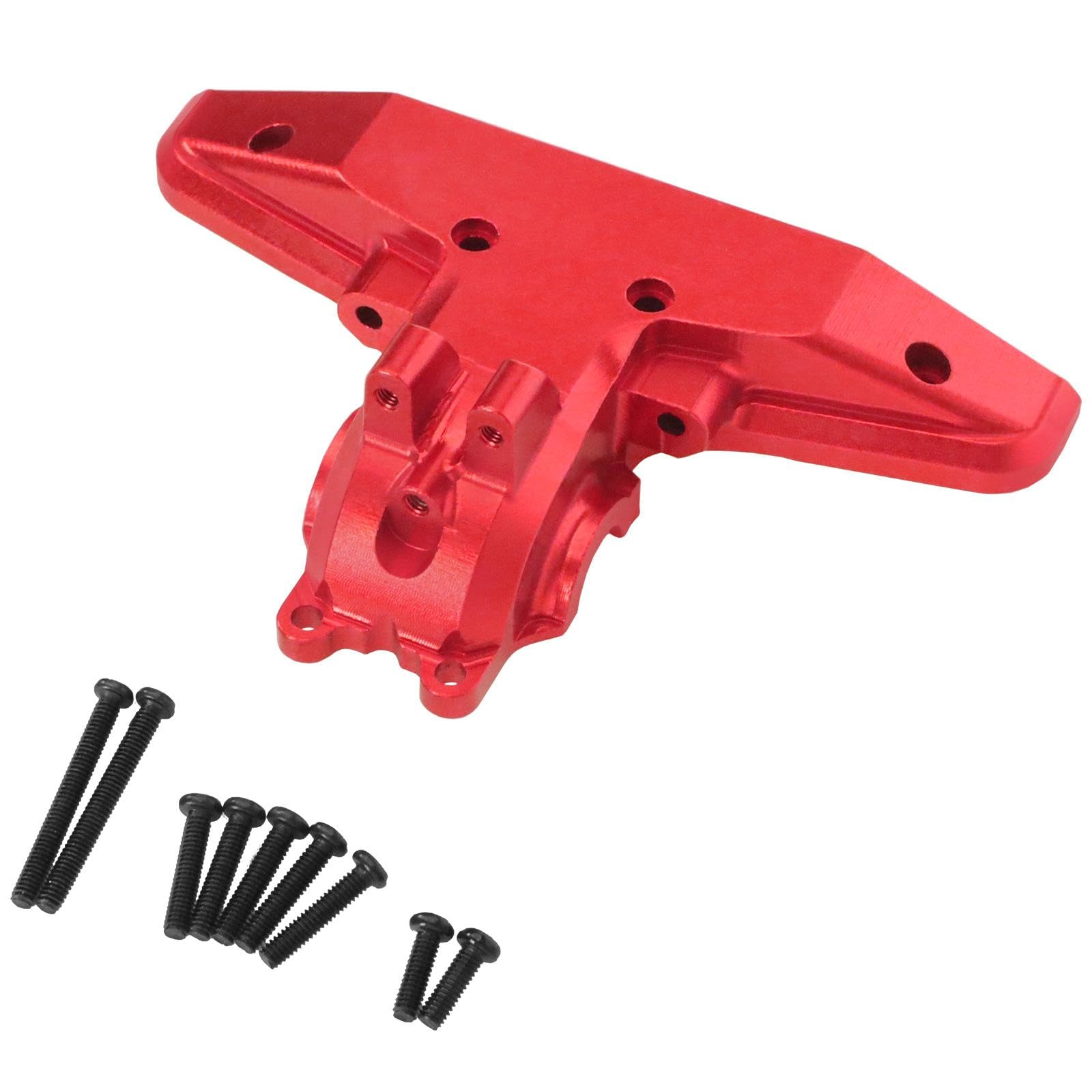 RC Car Copertura Cambio Ingranaggi Rear Pezzo Elemento Sostitutivo Posteriore Compatibile CNC Alluminio Adatta per Auto Radiocomandate, Rosso