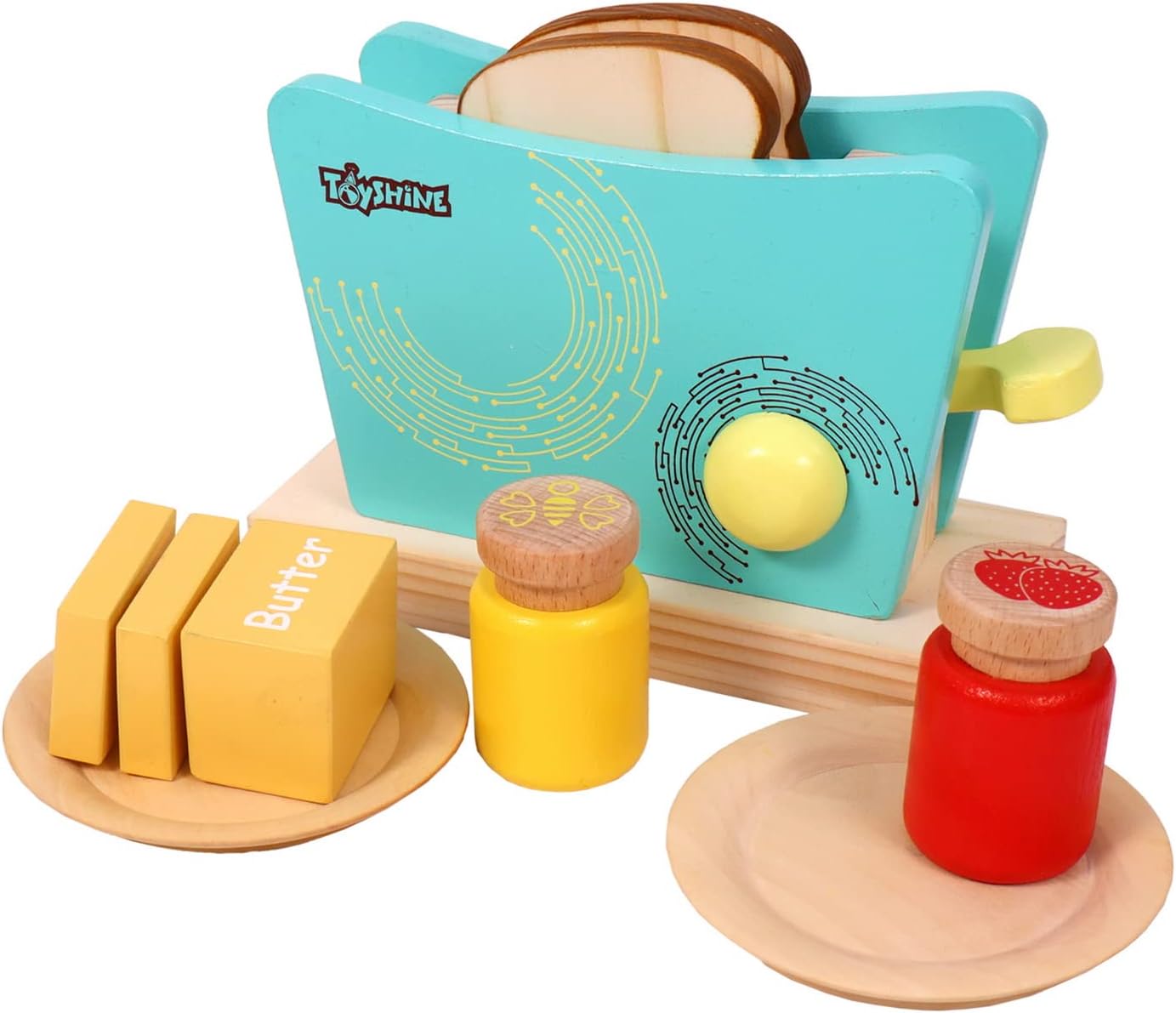 Toyshine Toaster Play Kitchen Playset - Wooden Toy for Kids Pretend Play Toy for Girls , Multicolour