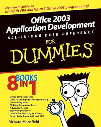 Office 2003 Application Development All–in–One Desk Reference For Dummies® Desk Edition book cover