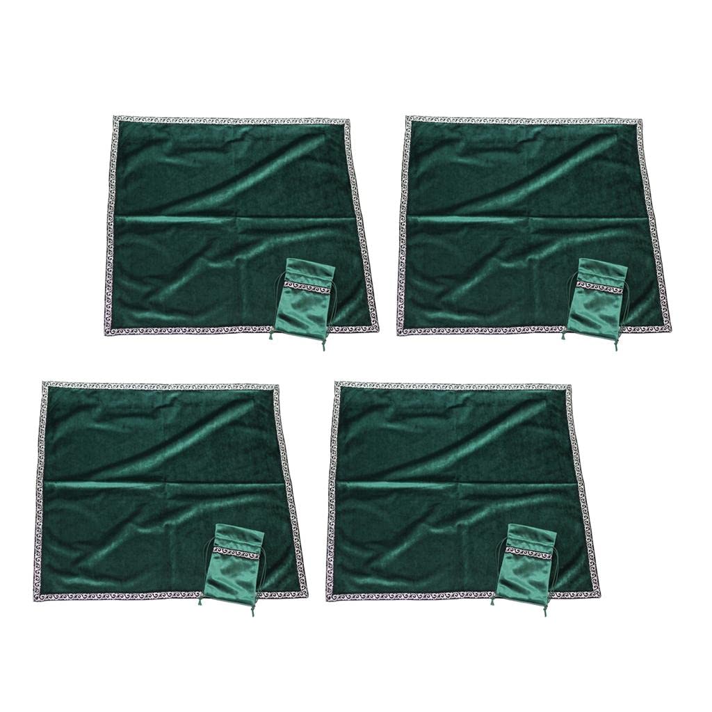 Tarot Cards Bag Table Cloth Tablecloth Divination Velvet Tapestry Green x4-image-20