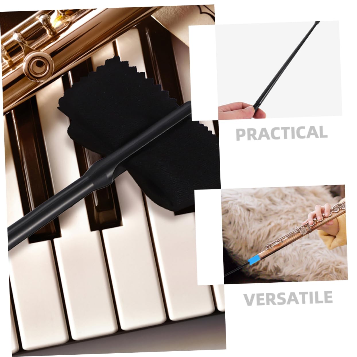 COSMEVIVI Instrument Cleaning Kit Flute and Sax Cleaning Set Rod Maintenance Tools