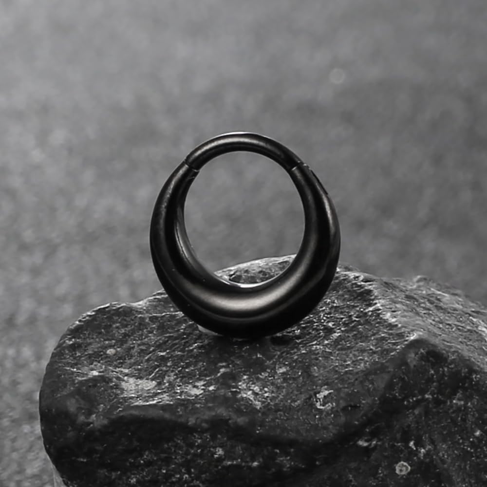 MOQIKAKA16G 8mm Septum Rings - Stainless Steel Segment Nose Rings for Women Men - Hinged Segment Nose Helix Cartilage Clicker Hoop Earrings for Daith Rook Tragus Piercing - Image 4