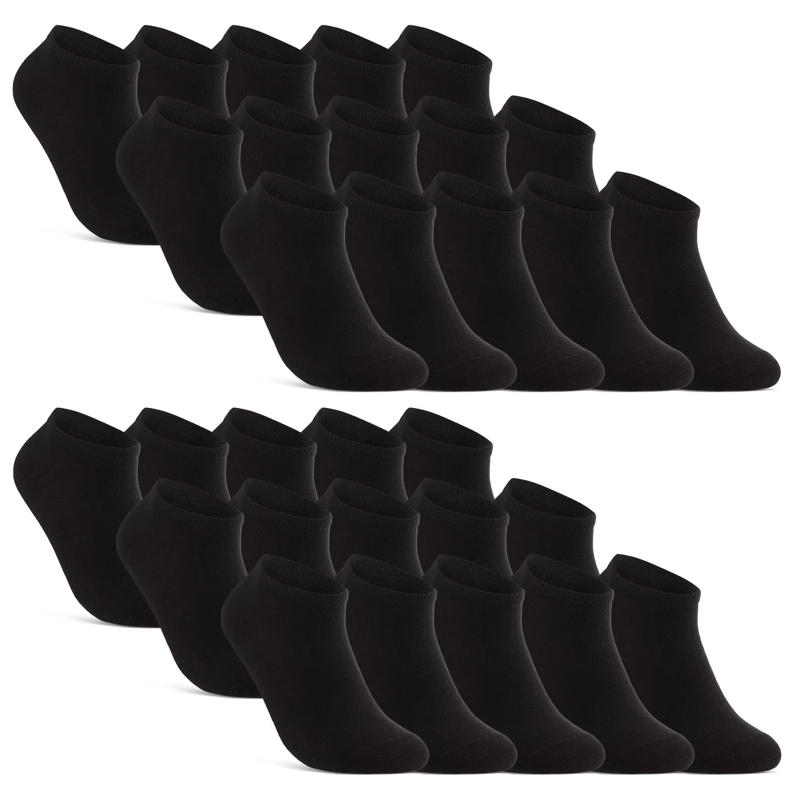 sockenkauf24 10 | 20 | 30 Paia Calzini Corti Uomo Donna Calze Corte Nero Bianco Grigio Cotone