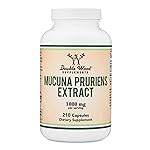 Mucuna Pruriens Extract Capsules - Dopamine Boosting Supplement - 210 Count, 1,000mg Per Serving, 20% (from Velvet Bean) (for Mood and Motivation Support) Third Party Tested by Double Wood