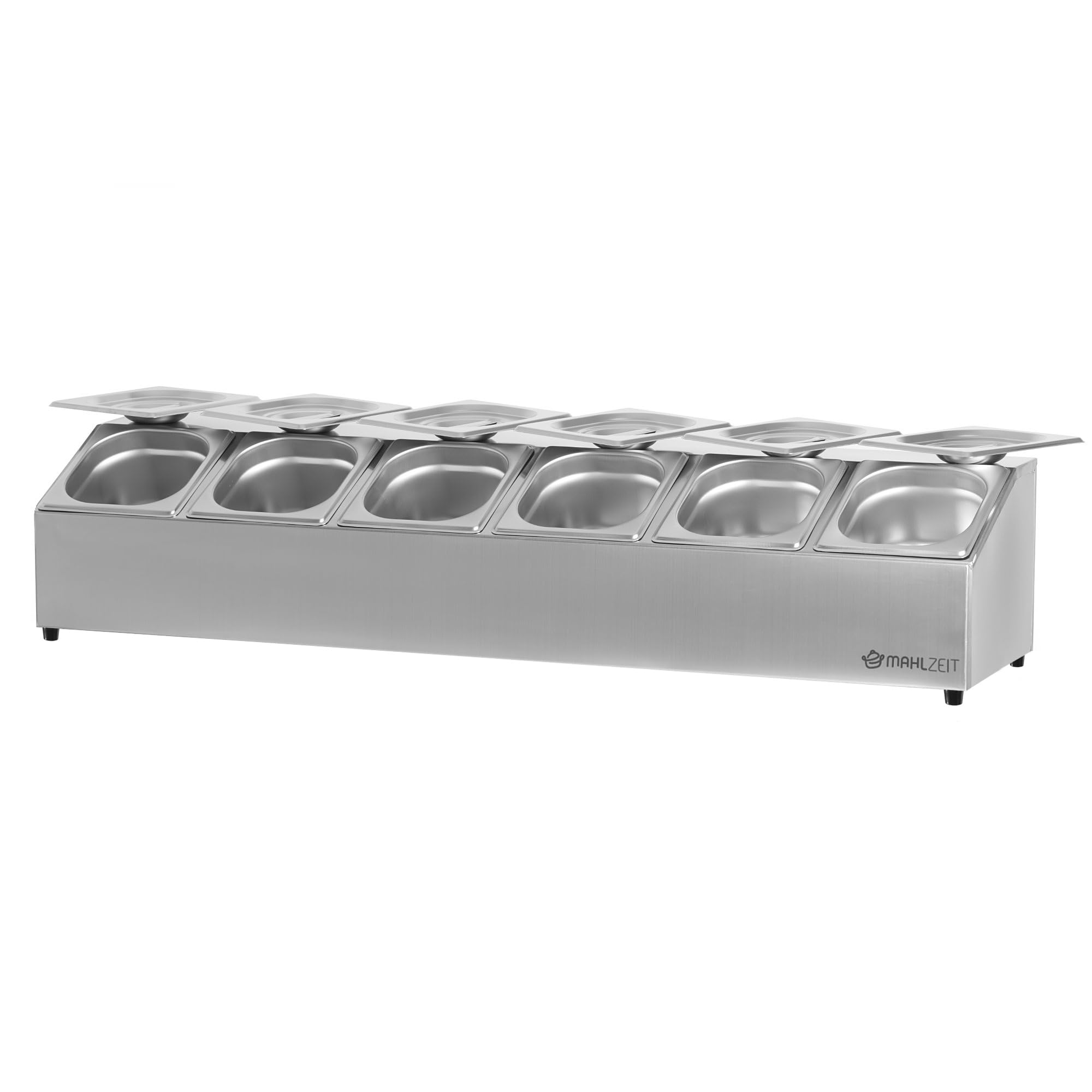 6 contenitori a griglia per ingredienti, in acciaio inox, per