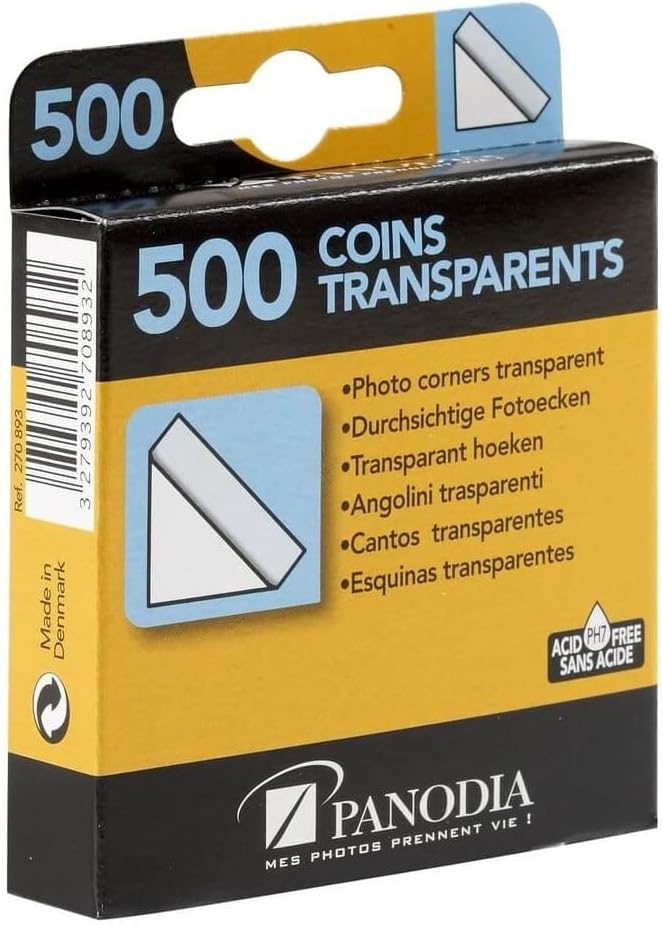 Product image of Panodia - Boîte De 500 Coins Photos Adhésifs Transparents - Idéales Pour Albums Photo Scrapbooking Et Projets Créatifs - Excellente Adhésion Sur Divers Supports - Marque Française