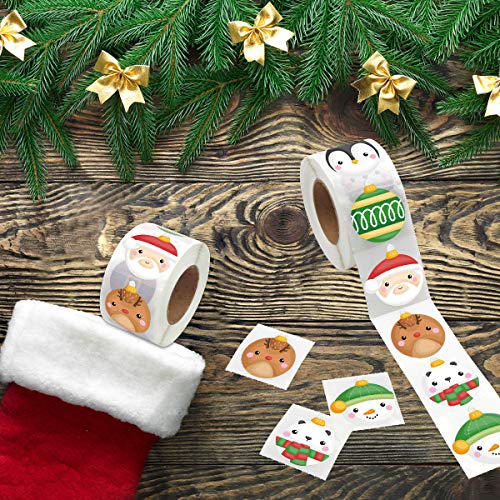 Ornament Stickers Christmas Roll Sticker For Kids Christmas Cards Envelopes Seal Gift Tags 500Pcs #TOP3