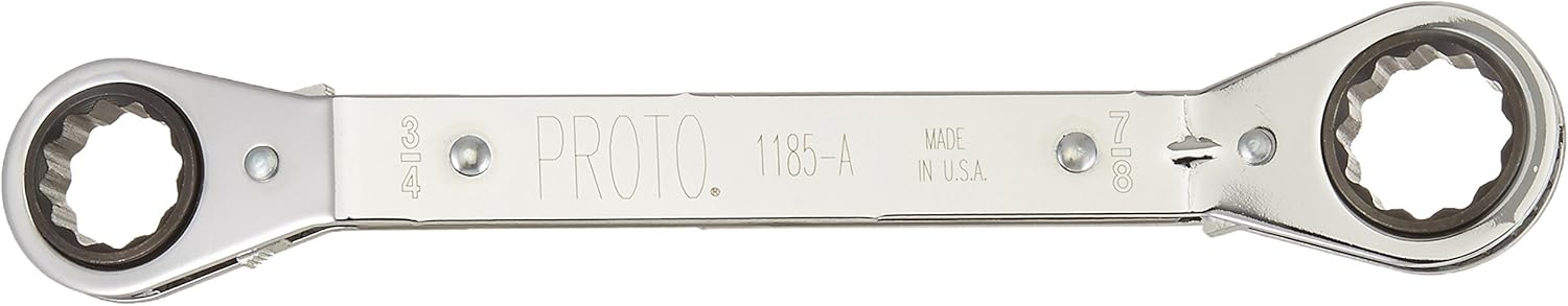 Stanley Proto J1185-A Offset Ratcheting Box Wrench 3/4X7/8