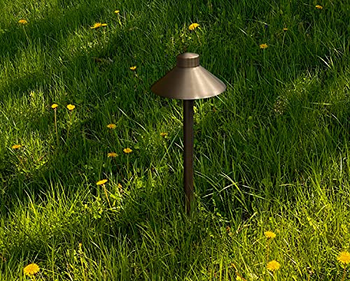 Gkoled Solid Brass Pathway Lights, Low Voltage Led Landscape Path Light, Outdoor Waterproof Accent Light, 12V Ac/Dc, 2700K Warm White, With 3W G4 Led Bulb & Large Rugged Slot Spike, 2 Pack #TOP5