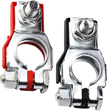 2Pcs Battery Terminals for Nissan, Battery Terminal Connectors, Positive and Negative Auto Battery Cable Terminal, 243407F000 243407F001 Top Post Batteries Connectors with Plastic Bottoms