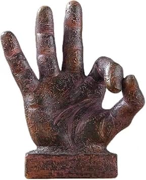 SMRTHMRT Creative Hand Gesture/Finger Figurine,Okay/Yes/Thumb Up Fingers Signs Sculptures for Home Office Decor Antique-Okay