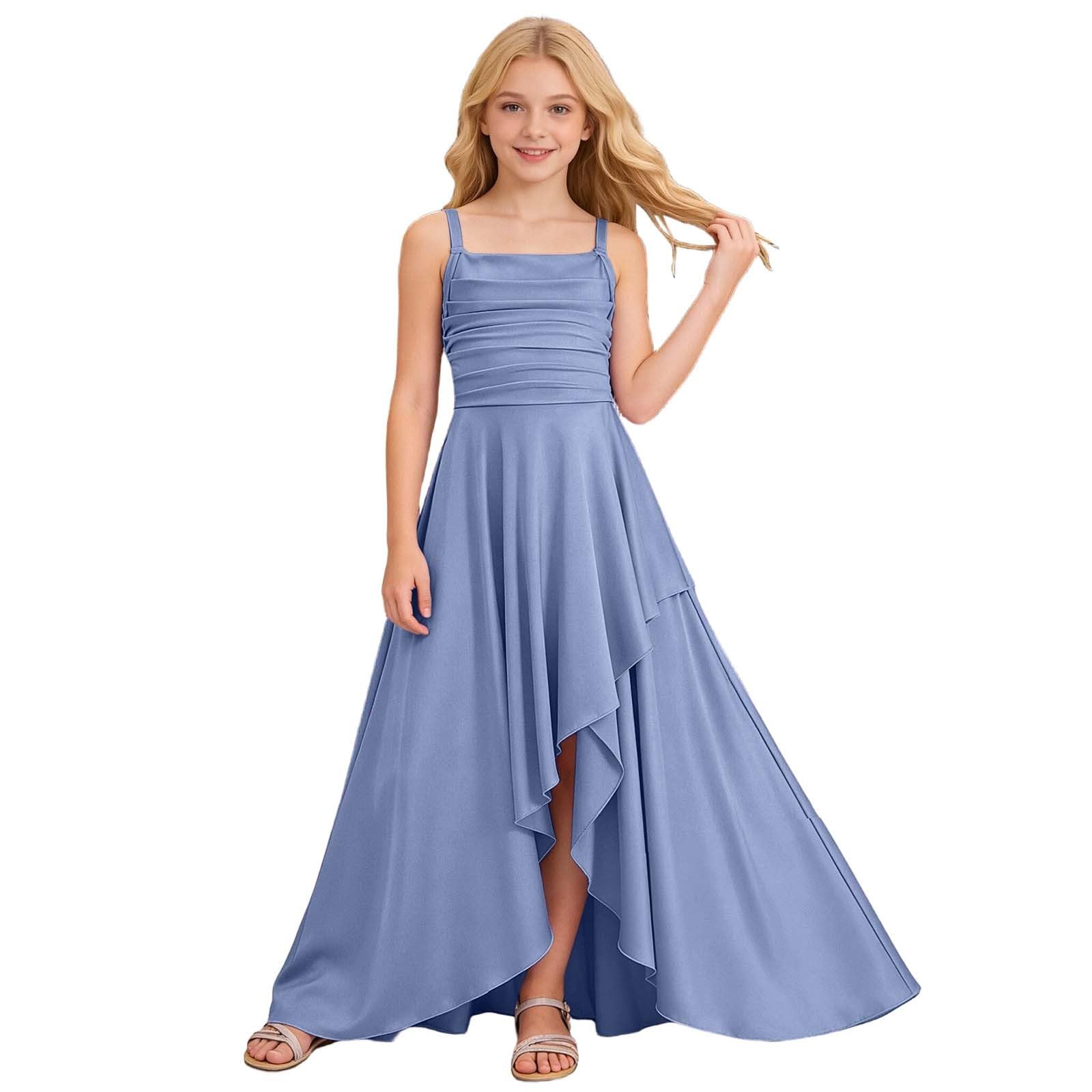 Kleid Mädchen schöne Brautjungfernkleider süßer Prinzessinnen-Look elegante Sommerkleider geeignet für Alltag und Spielplatz casual Freizeitkleider hübsche Rüschen Details praktische Trägerausführung