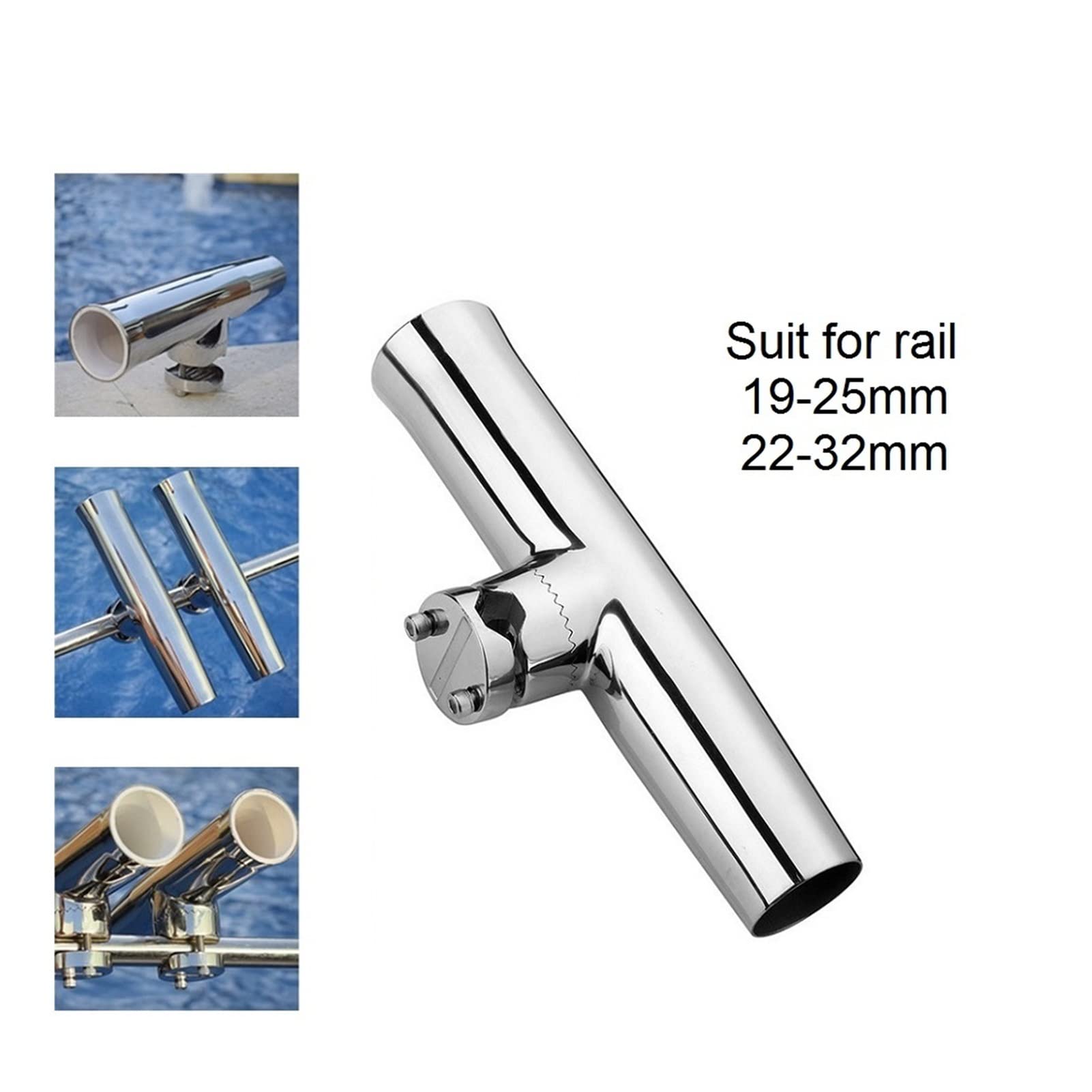 Portacanne da barca 2 pz. Porta da pesca in barca Acciaio inox Acciaio inossidabile Barca marino Accessori for yacht Polacco Polish Asta Holder Hardware da pesca(19-25mm)