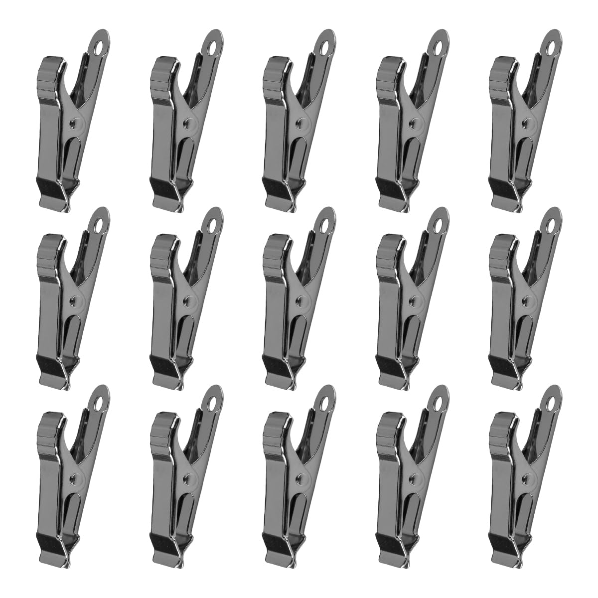 Lotsdonxia 15 Pieces Mini Spring Clamps, 1/2 Inch Wide Silver Metal Alligator Clips – Versatile Crafting & Household Tools