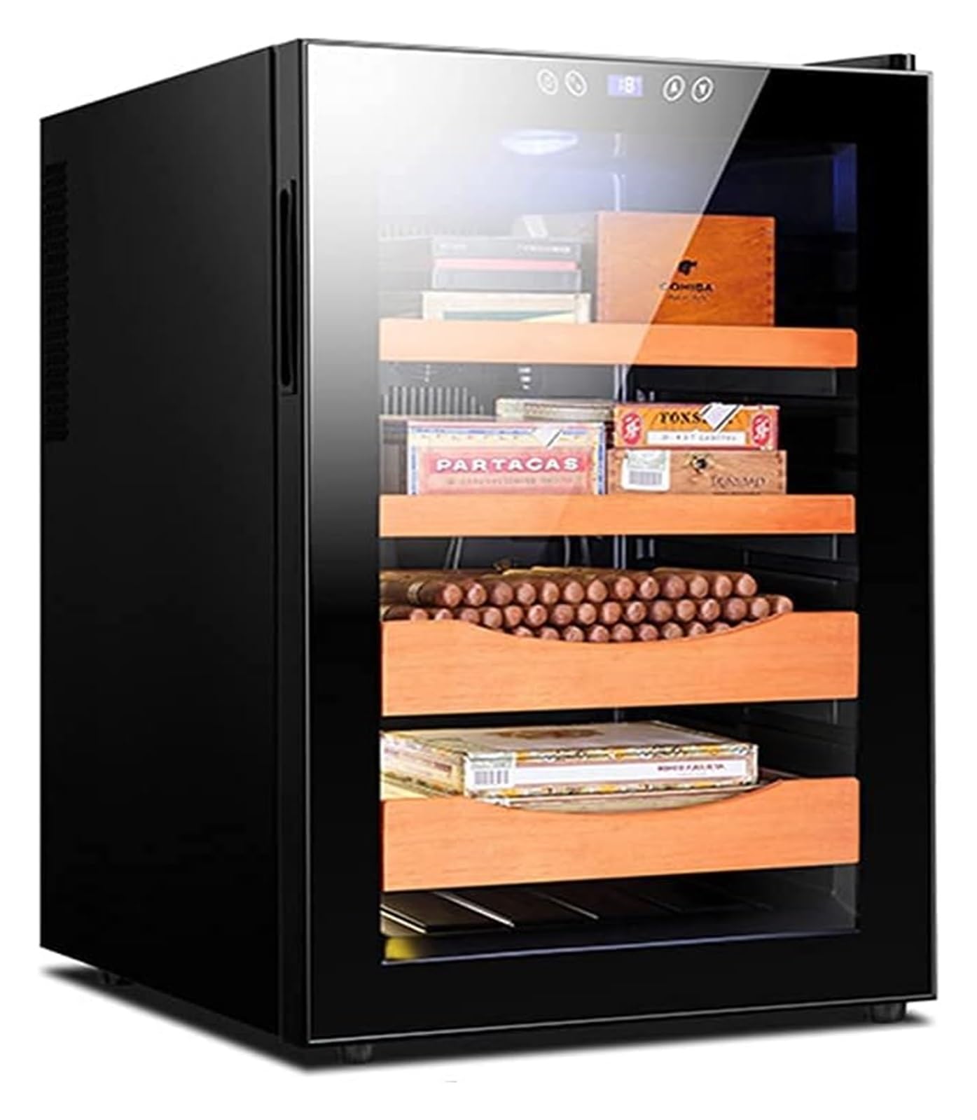 Humidor per sigari 70L Armadio elettrico con controllo dell'umidità, refrigerazione dual-core, può contenere fino a 400 sigari, temperatura costante per una conservazione ottimale