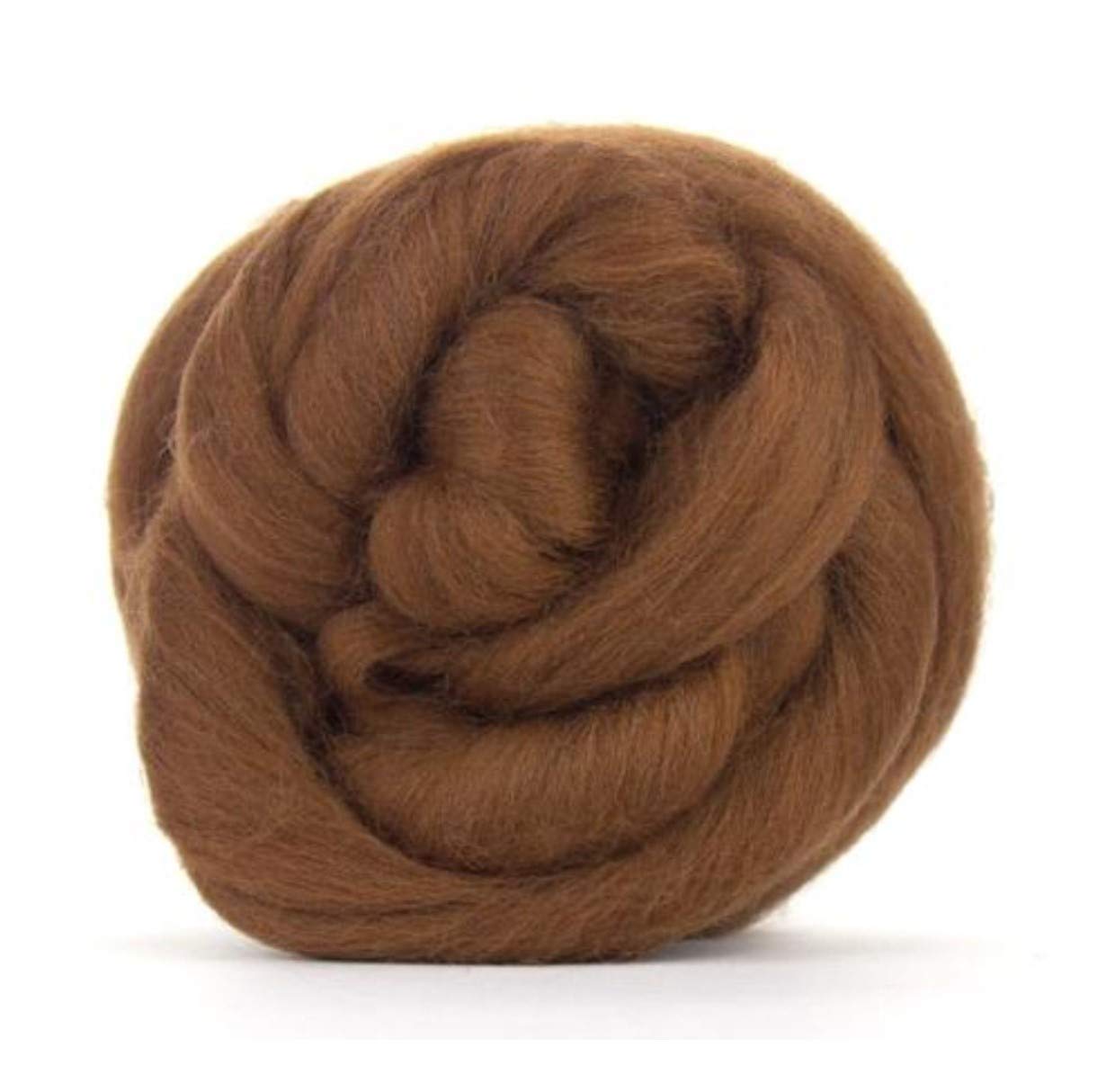 Medium Brown Merino Wool roving/Tops - 50gm. Great for Wet Felting/Needle Felting, and Hand Spinning Projects.