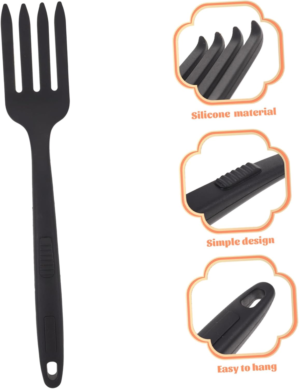 Dinner Forks, 2pcs Silicone Cooking Fork Fettuccine Noodles Spaghetti Spoon Server Kitchen Stir Fork Nylon Fork Pasta Dishes Forks Ergonomic Dinner Fork Bread Wooden Fork