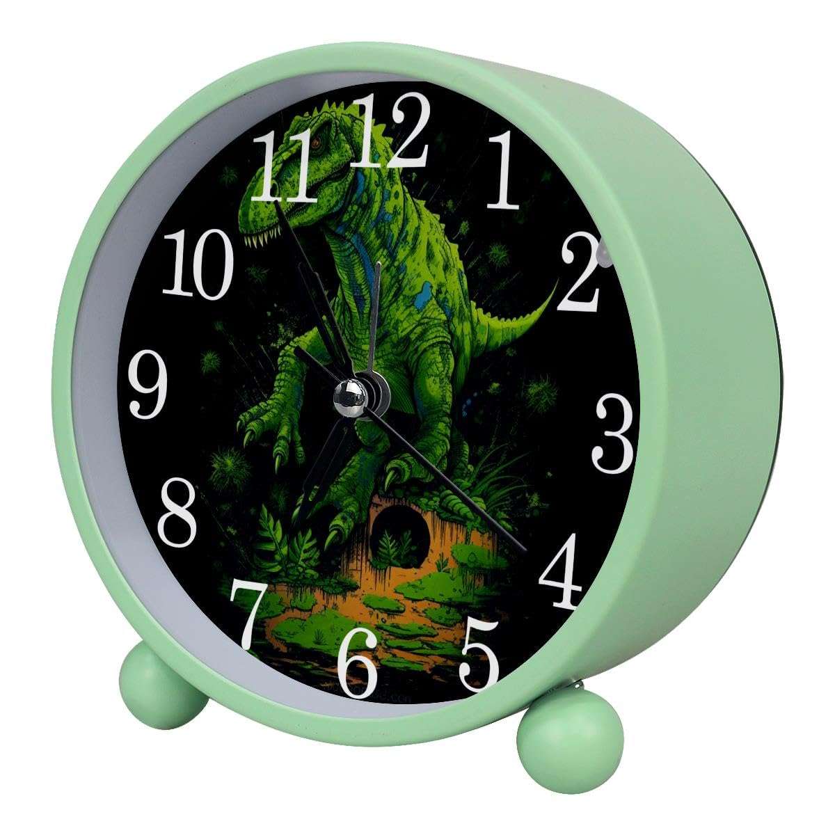 Luoweisi Alarm Clock Dinosaur, Silent Non-Ticking with Night Light