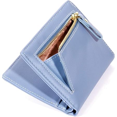 Amazon Florera 薄い財布 二つ折り財布 レディース Puレザー ミニ コンパクト マチ付き小銭入れ 全5色 コバルトブルー シューズ バッグ