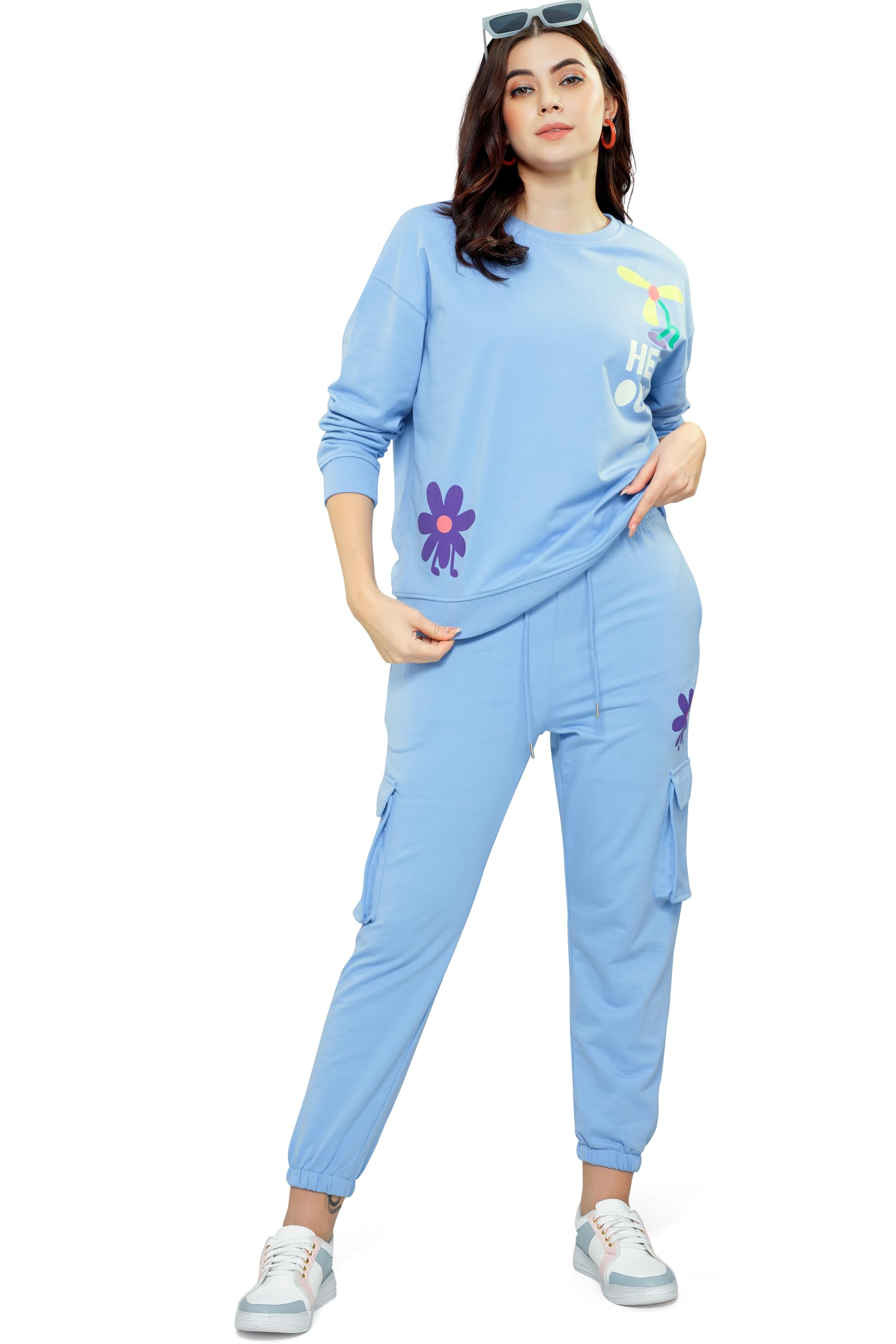 ZEYO Women Cotton Track Suit Conversational Printed Co-ords Set-picture-23