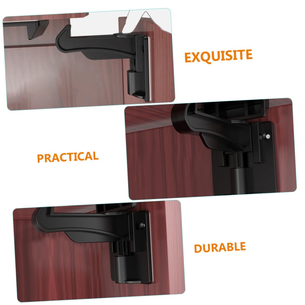 NOLITOY Cerraduras De Seguridad Para Cajones Para Niños, Pestillos Para Gabinetes De Abs, Color Negro, 10 Unidades, Protección Infantil Para Sala, Cocina y Dormitorio