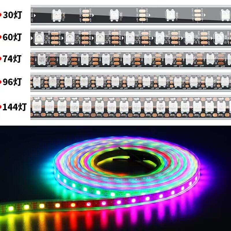 Tira de led direccionable RGB WS2812B DC5V 5M 74 LEDs miniatura 5