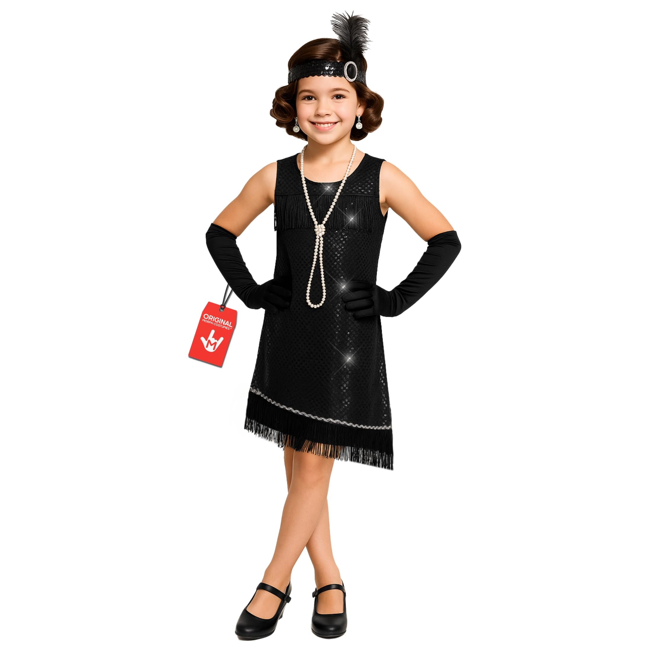 Morph Girls Flapper Dress, Flapper Costume Kids, 1920s Costume For Girls, Show Girl Costumes, Halloween Costumes For Girls, M