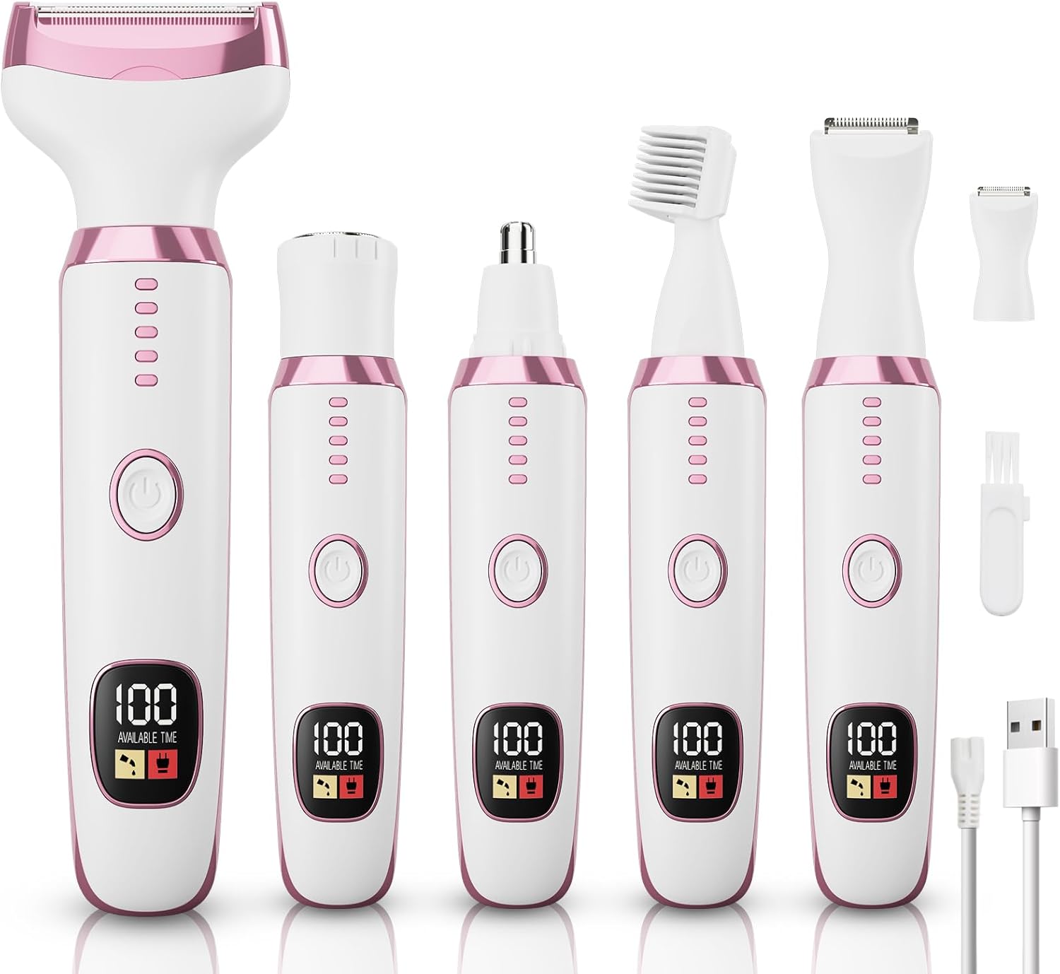 Electric Razor Shavers for Women 5 in 1 Electric Shaver for Women,Cordless Replaceable Facial Eyebrow Razors & Nose Hair Trimmer, Wet Dry Bikini Trimmer Pubic Hair Removal Gifts for Womens 3028A White Electric Razor Shavers for Women 5 in 1 Electric Shaver for Women,Cordless Replaceable Facial Eyebrow Razors & Nose Hair Trimmer, Wet Dry Bikini Trimmer Pubic Hair Removal Gifts for Womens 3028A White
