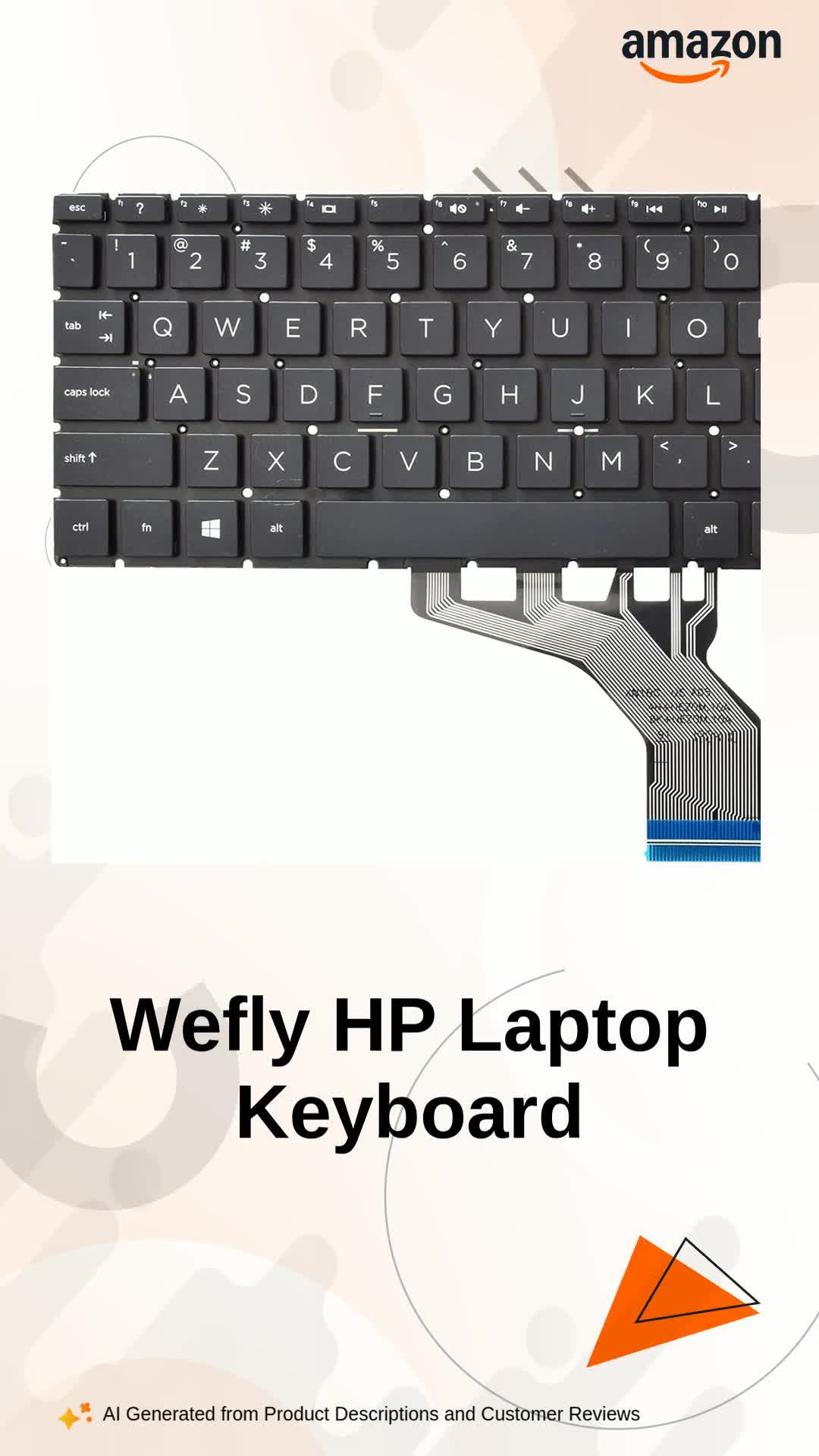 Wefly Laptop Keyboard Compatible for HP 250 G7 255 G7 15-DA 15-DB
