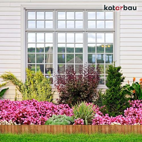 KOTARBAU® Płotek Ogrodowy Wbijany - 110 X 20 CM - Obrzeże Trawnika - Płot Drewniany - Palisada - Dąb