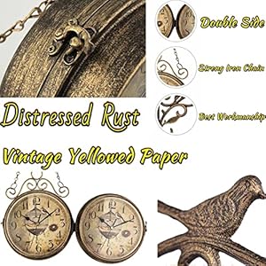 Retrorustwallclock20thcentury8nontickinglargeironantiquehangingclocksdoublesidedvintagetwofacesinnovativeclassicsilentquartzroundclockforofficebedroomlivingroomdecor Urban Country Home Decor Retro rust wall clock 20th century 8 non ticking large iron antique hanging clocks double sided vintage two faces innovative classic silent quartz round clock for office bedroom living room decor urban country home decor