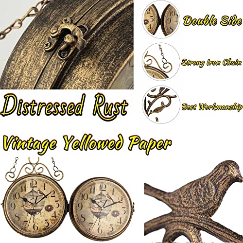 Retrorustwallclock20thcentury8nontickinglargeironantiquehangingclocksdoublesidedvintagetwofacesinnovativeclassicsilentquartzroundclockforofficebedroomlivingroomdecor Urban Country Home Decor Retro rust wall clock 20th century 8 non ticking large iron antique hanging clocks double sided vintage two faces innovative classic silent quartz round clock for office bedroom living room decor urban country home decor