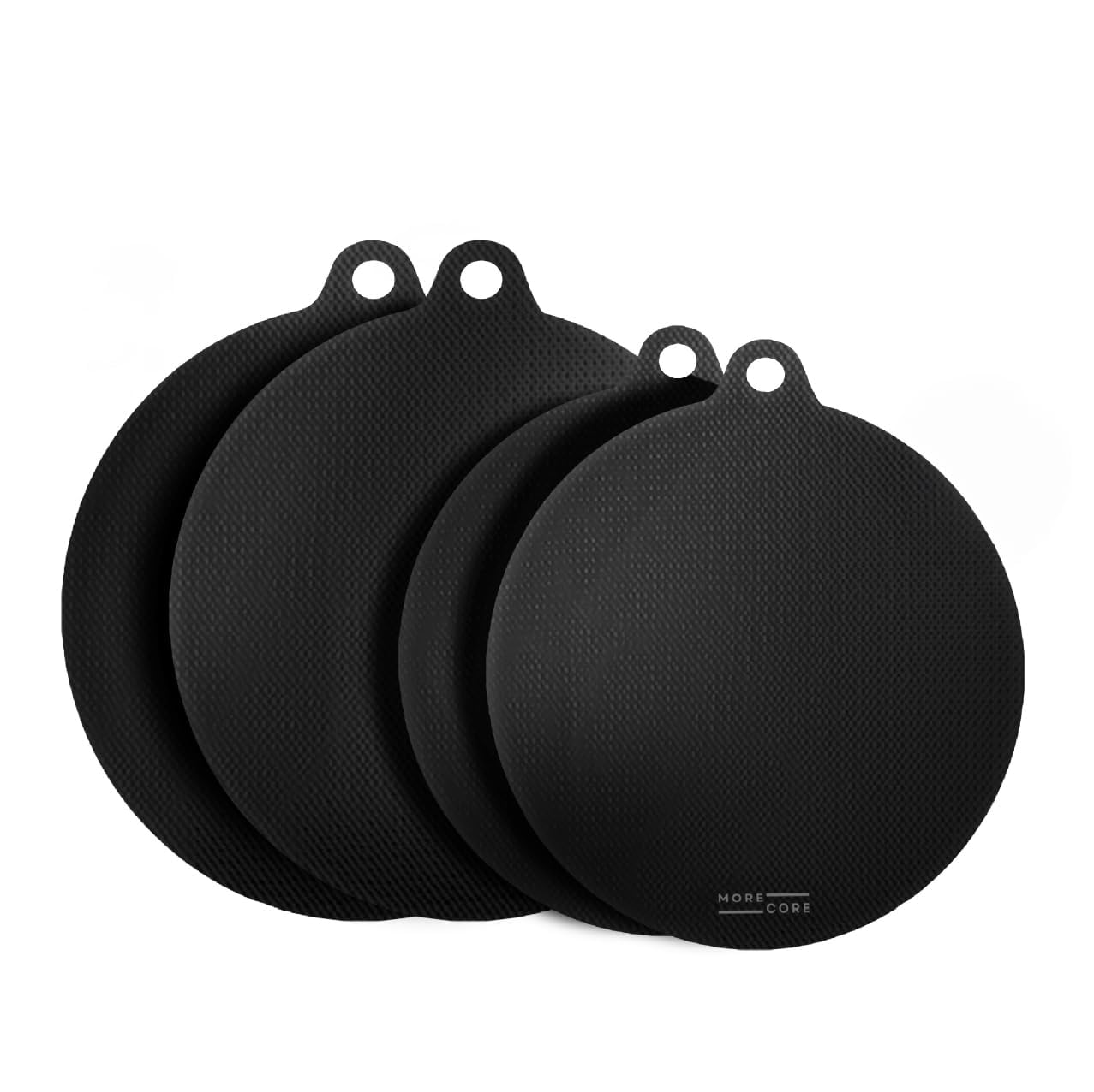 MoreCore Induction Protection Mat, 22cm & 24cm, 2 Pack, Black, Silicone & Fibreglass, Non-Slip, Heat Resistant Up to 240°C, Multi-Functional, Trivet