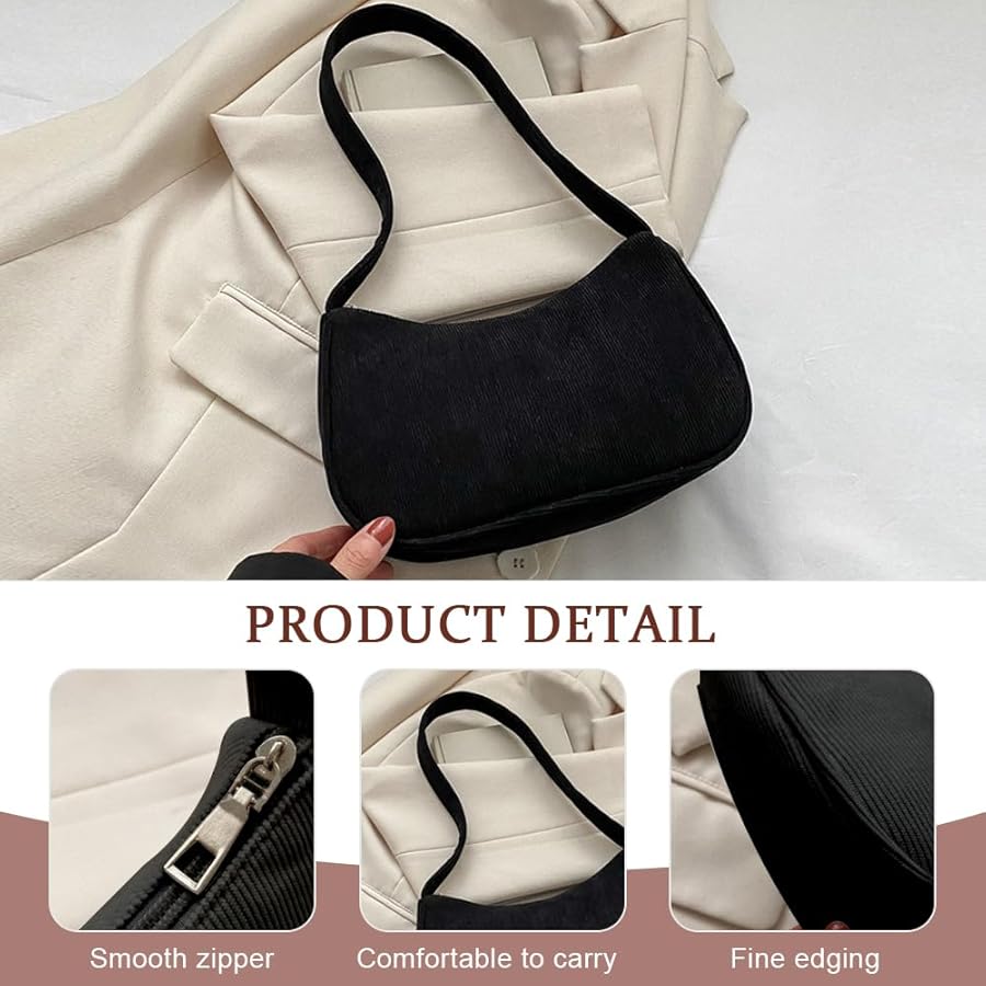 Petit Sac à Bandoulière En Velours Côtelé OrcOw - Sangle Réglable, Unisexe, Pour Ados Et Adultes | Idéal Voyage, Shopping