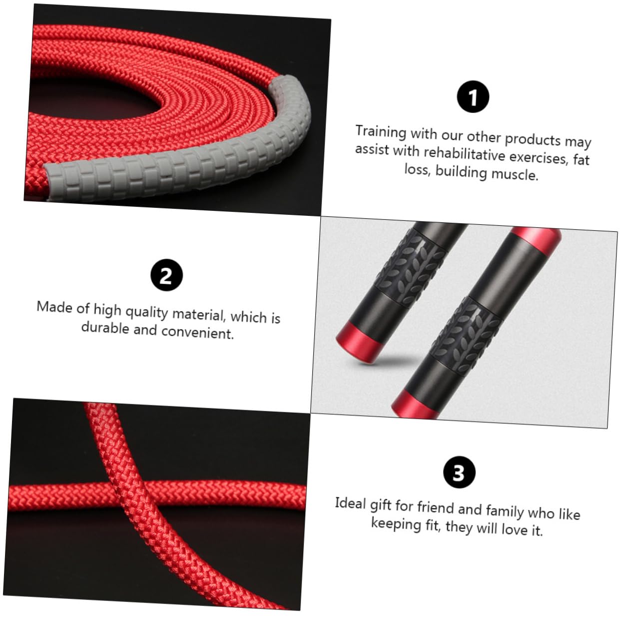 Corda da Saltare Professionale Regolabile per Esercizio, Rosso | Festa Estiva, Rotazione Rapida con Meccanismo a Cuscinetti, Pvc Lega di Alluminio Silicone