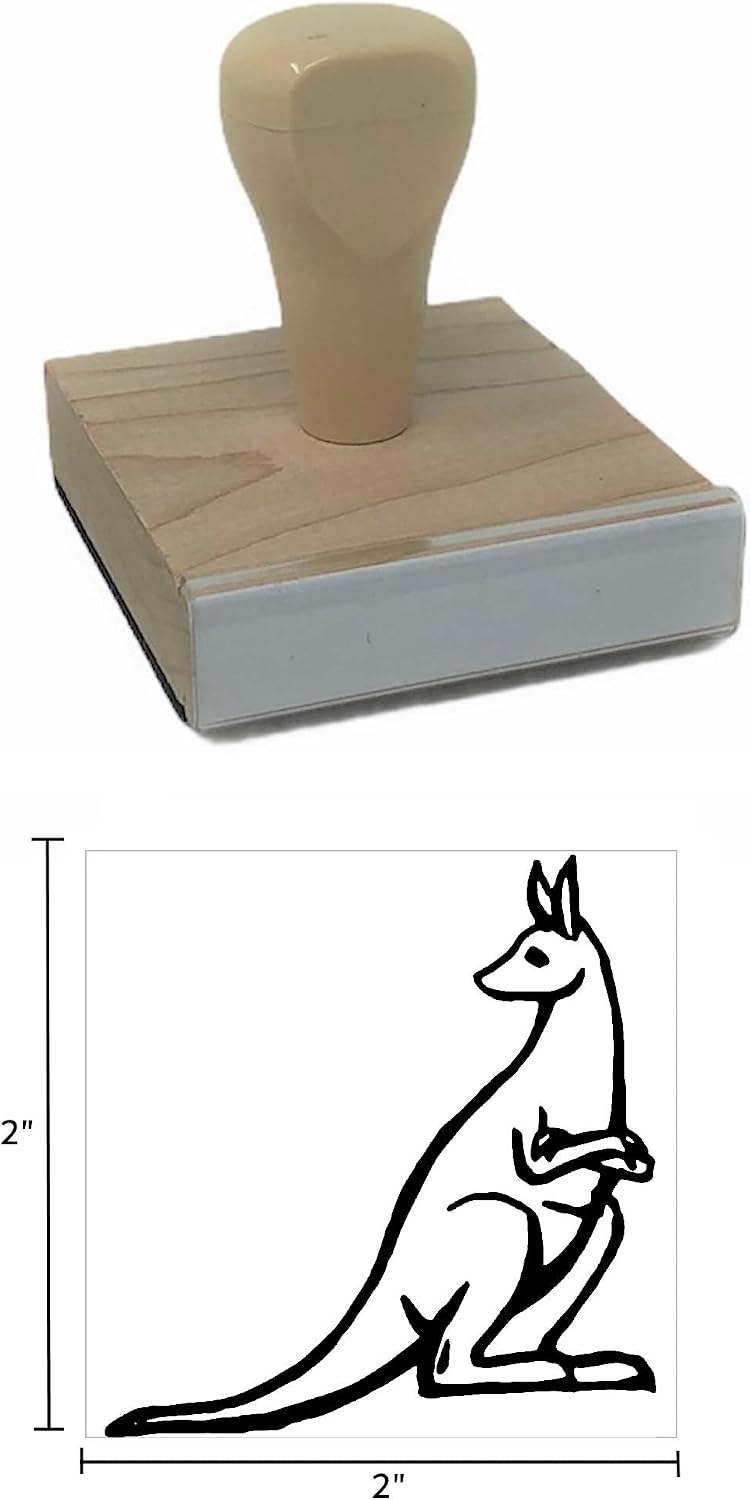 Infusion Kangaroo Hand-Drawn Elements Rubber Stamp, 2 X 2 Wood Stamp image 4