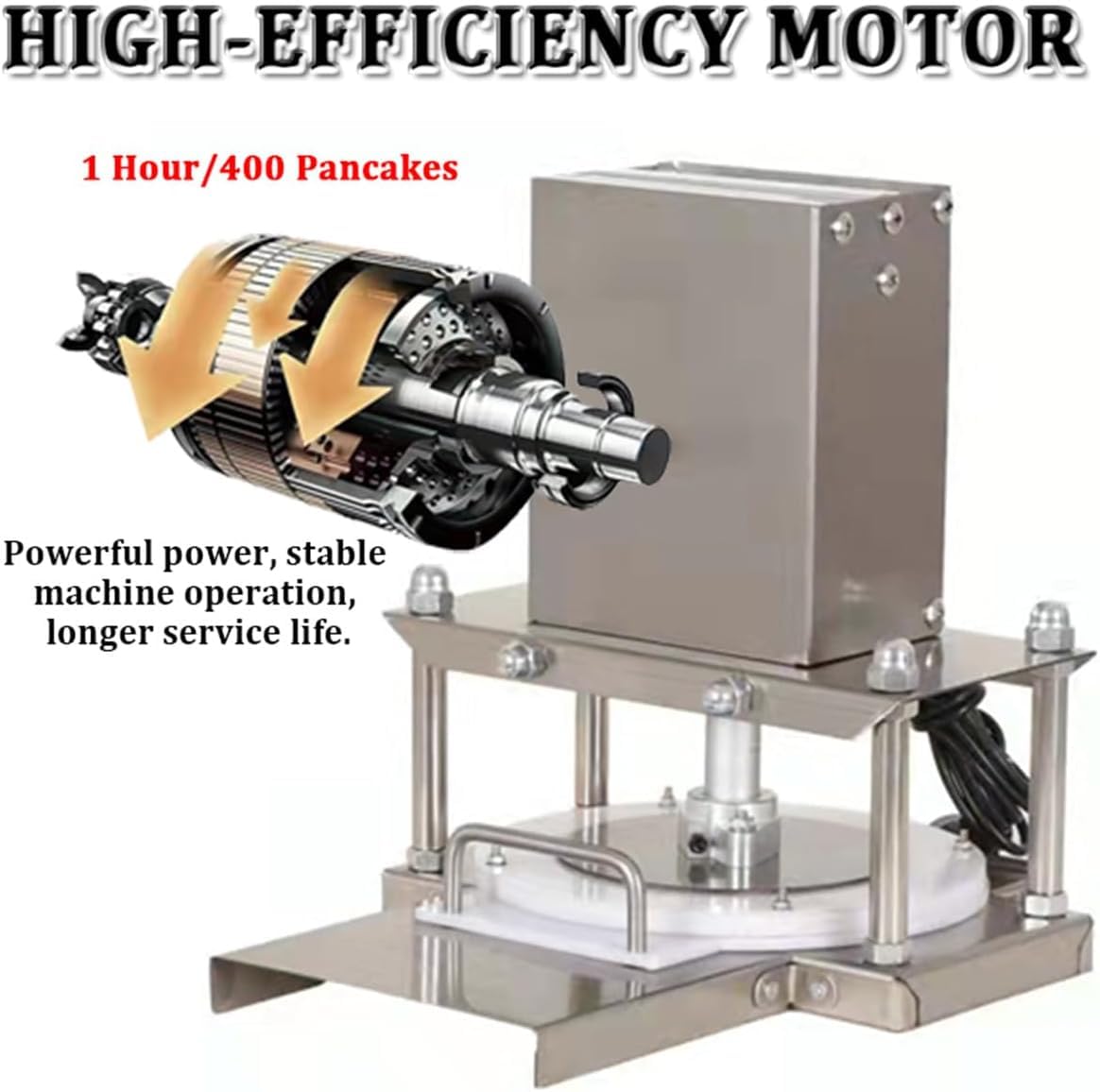 Elektrische Pizzateigpresse, 22cm/30cm Kommerzielle Edelstahl-Teigrolle und -Ausrollmaschine für Restaurant, Bäckerei und Haushalt, Nudelmaschine & Gebäckpresse für Brot, Tortilla und Fladenbrot,25cm