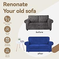 Vista 232 de WEERRW Fundas de terciopelo para sofá de 2 cojines, fundas de sofá de felpa de terciopelo de lujo de alta elasticidad, con parte inferior elástica