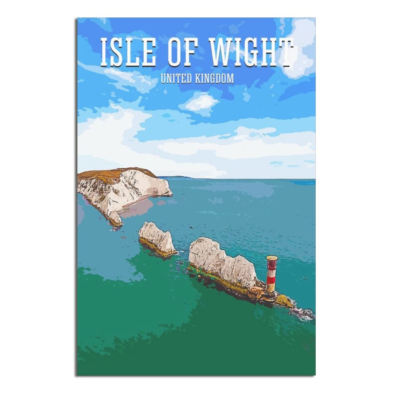Metal Tin Sign UK Isle of Wight Metal Sign Travel Vintage Art Wall Decoration Sign Home Kitchen Bar Patio Cave Funny Decoration 15x30cm
