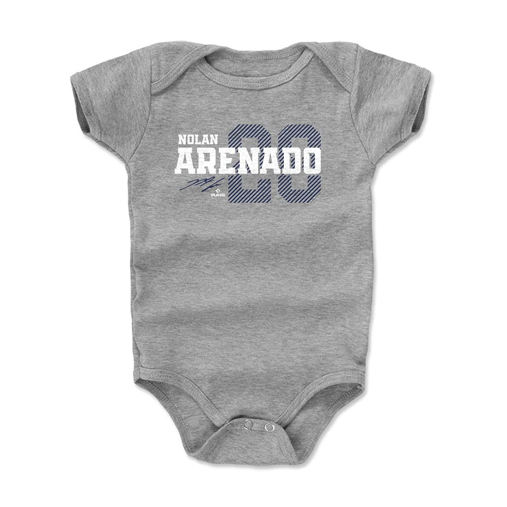 500 LEVEL Nolan Arenado Baby Infant One Piece Bodysuit (6-12 Months, Heather Gray) - Nolan Arenado Type WHT