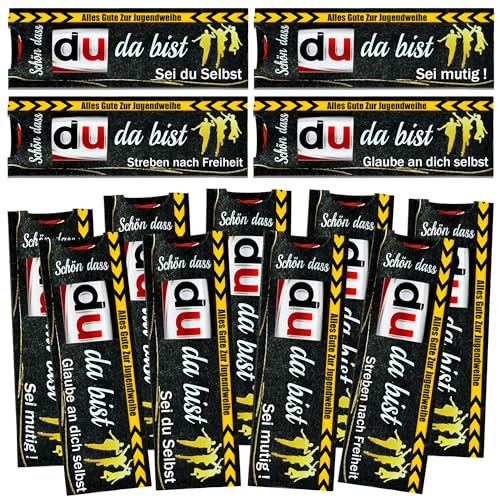 deko Jugendweihe Junge/Mädchen gastgeschenke jugendweihe 24Stück Schön Das du da bist Mantel mit Filzmaterial Schokoladenmotiv Kann als Tischdekoration