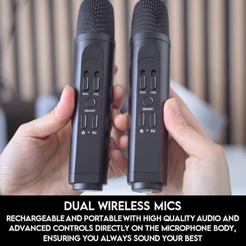 Mr Entertainer Nano Haut-parleur portable avec 2 microphones sans fil et lumières – vue 5