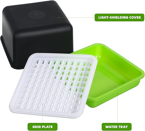 Miniatura 4 de Bandeja de germinación de semillas con tapa, iniciadores de plantas, bandeja de vivero, germinación de pasto de trigo, propagador cultivador para