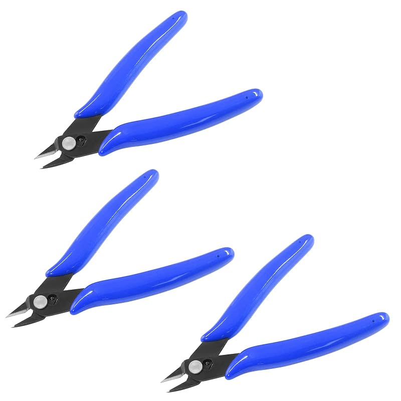 Bivethoi Kit de Alicates de Corte Diagonal Rente para Fios, 12,7 cm, Azul-marinho, 3 peças