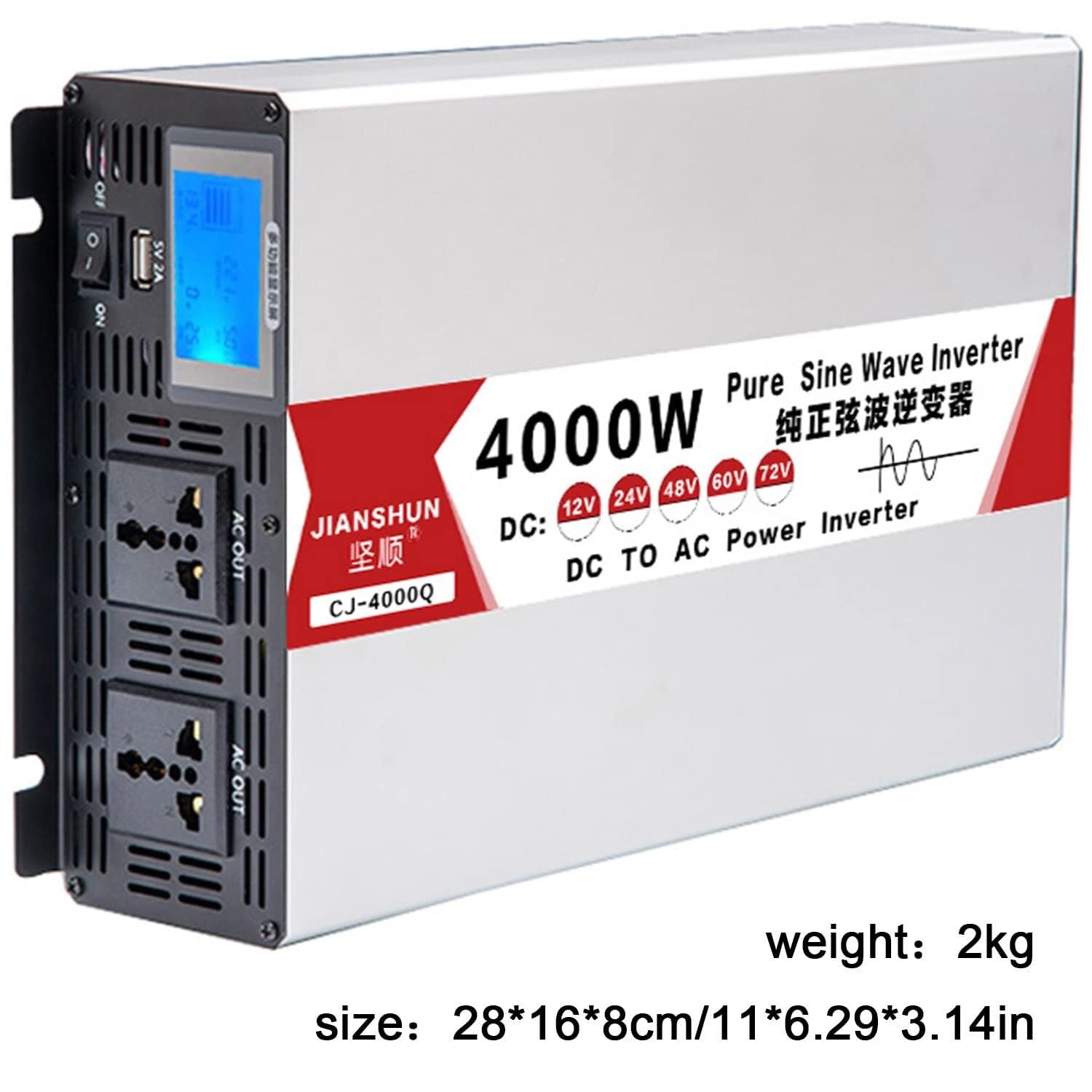 12 V / 24 V / 48 V / 60 V AC 110 V / 220 V AC / 4000 W