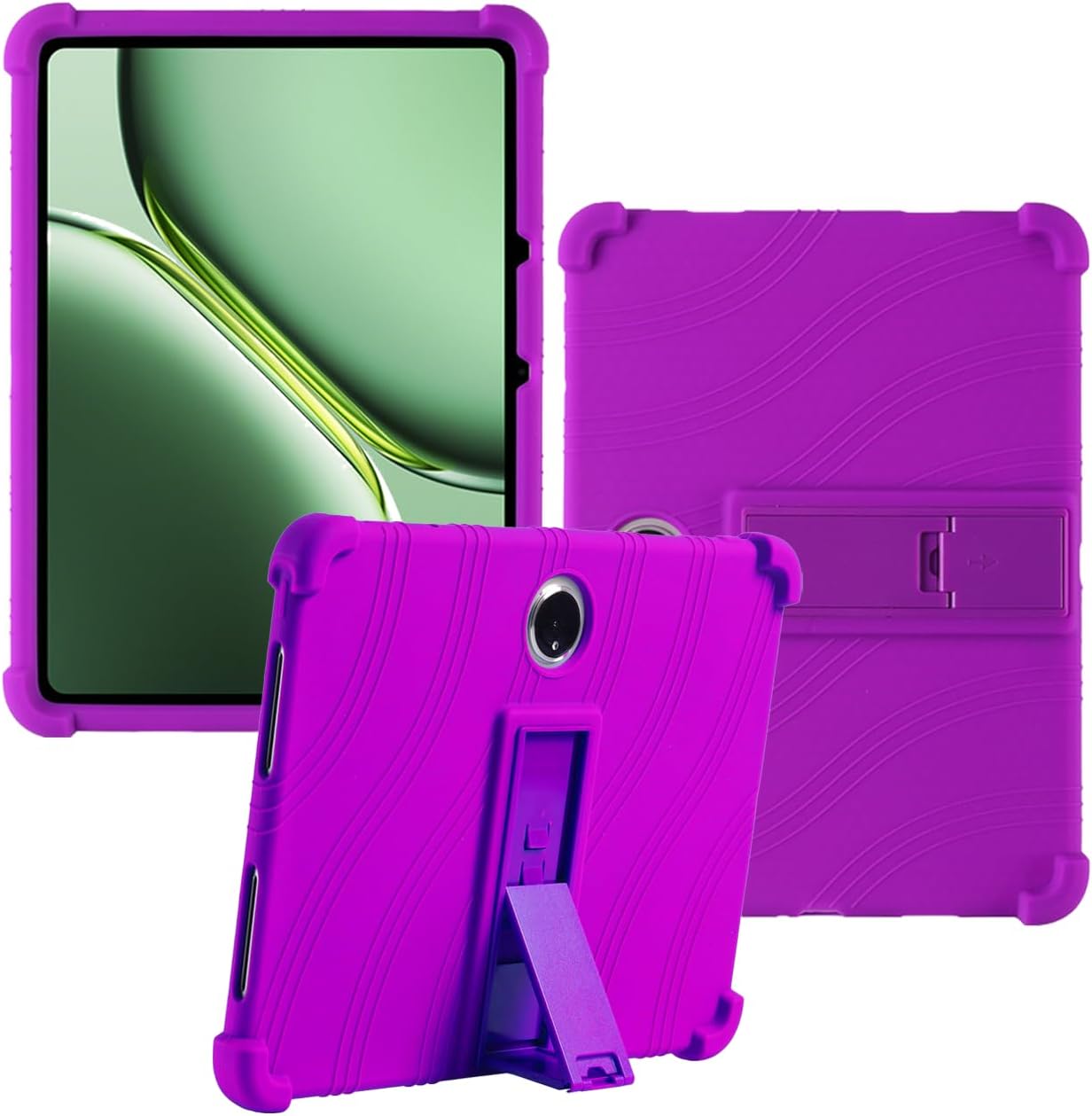 Case for Oneplus Pad 2/Pad Pro 12.1 inch 2024 New Tablet PC Android 14- Soft Silicone Shock Proof Lightweight Stand Rubber Shell Protective,Kids Friendly Soft Silicone Adjustable Stand Cove,Purple