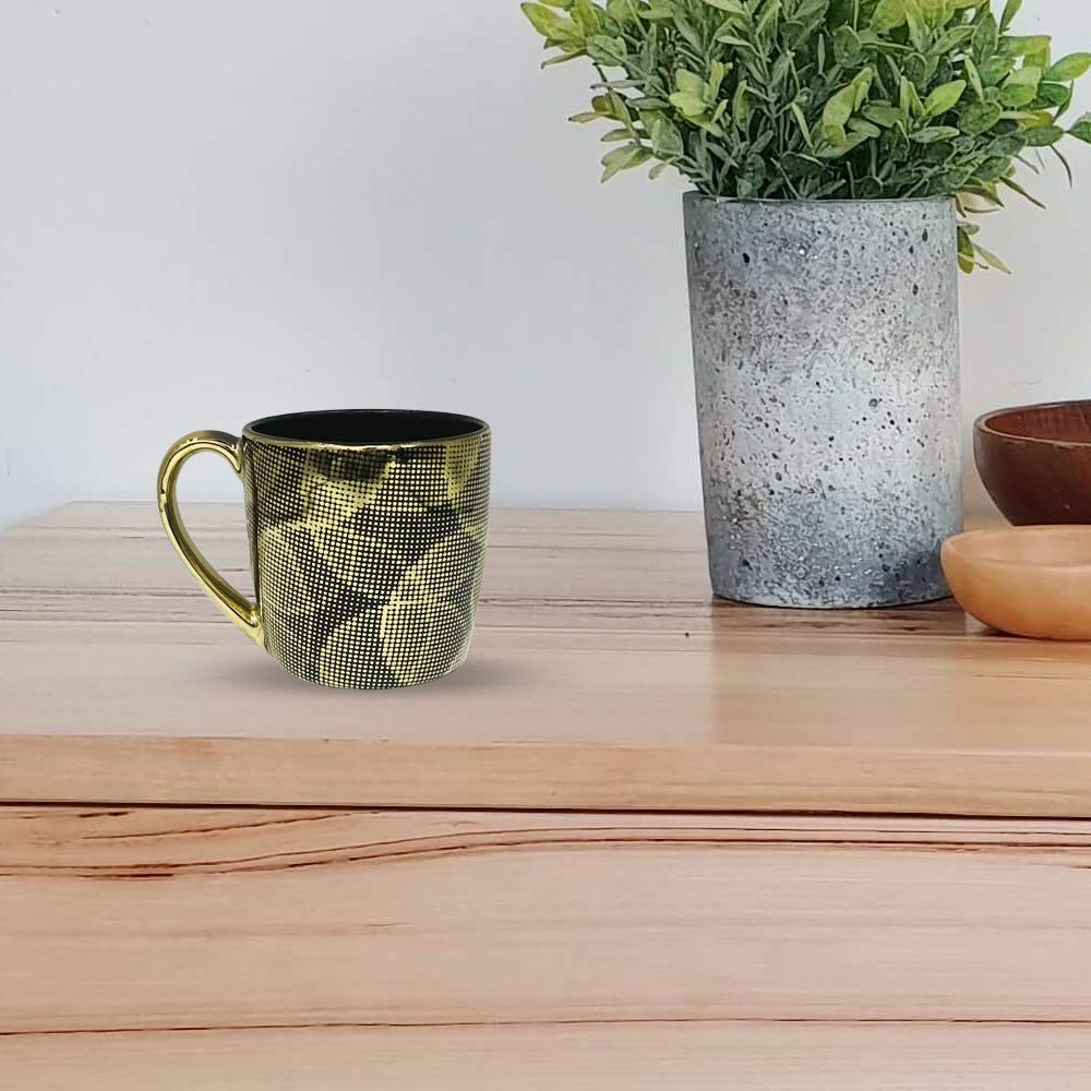 Home-Cart Premium Bone China Black Gold Tea Cup Coffee Mug and Set of 6 (Color-Multicolor) Size-200 ml 2